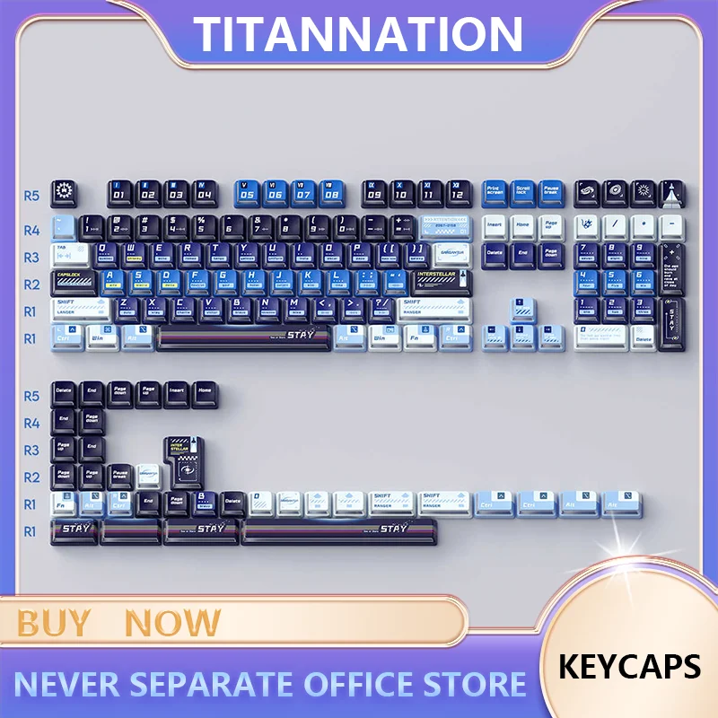 TitanNation Nterstellar 144 Key Keycap Nuclear Powered High Altitude Original  Pc Transparent Thermal Sublimation Pbt Keycap