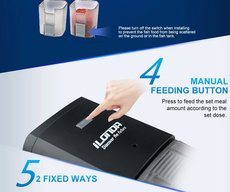 Automatic Aquarium Fish Tank Food Feeder Timing/Wifi Wireless Intelligent Mobile APP Voice Control Remote food dispenser