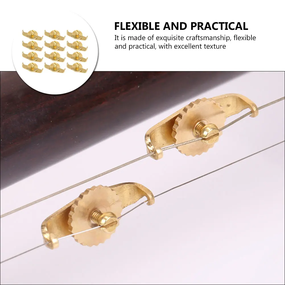 

12 Pcs Erhu Fine Tuners Copper String Adjusters Durable Tools Replacement Accessories Strings Easy Use Musical Instruments Parts