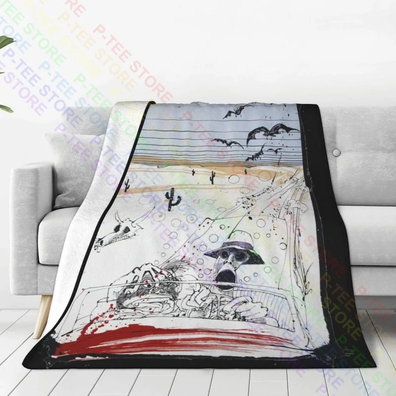 E1Syndicate Hunter Thompson Fear And Loathing In Las Vegas Blanket High Ultra-Soft Couch Blanket