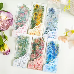 20pcs/pack Flower Leaf Stickers PET Materials DIY Scrapbooking Planner Decor Diary Aesthetics Sticker Stationery supplies