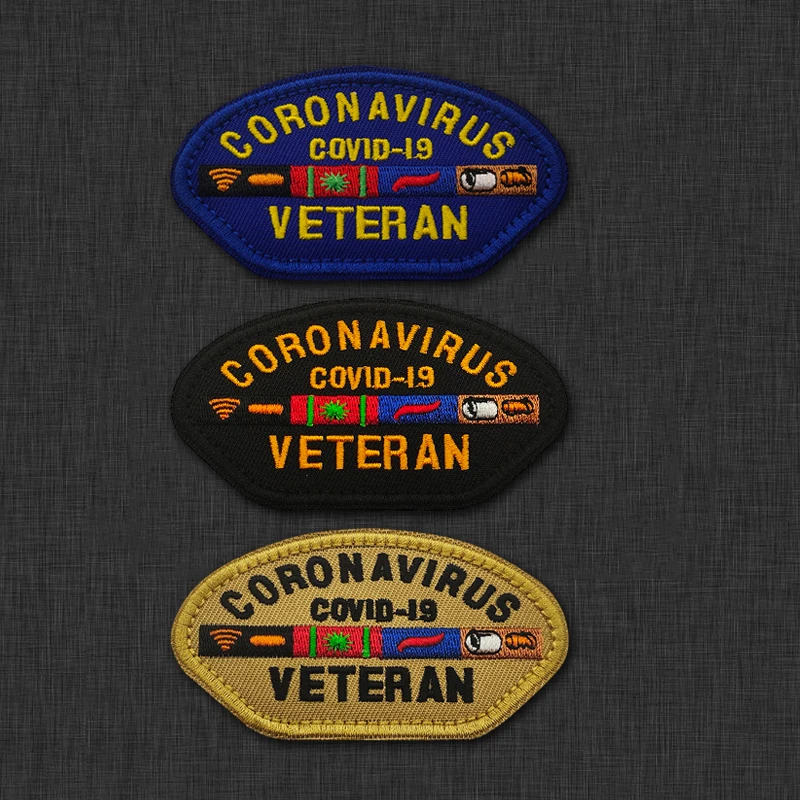 Вышитые нашивки Coronavurus, застежка-крючок, петля, аппликации, тактическая эмблема, значок для рюкзака