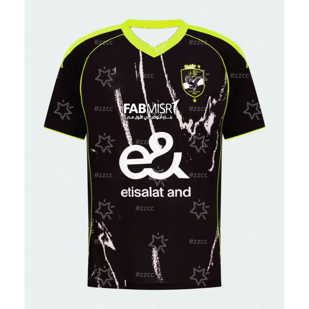 

25-26 Egyptian Premier League Al Ahly SC match training jersey Football jersey Sports Dry Quickly Men's T-Shirt Kid's Clothing