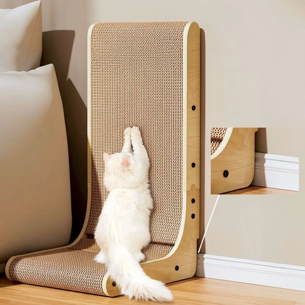 Vertical L Shape Cat Scratcher Wall Corner Scratching Pad Durable Cardboard Claw Sharpener Furniture Protector For Cats