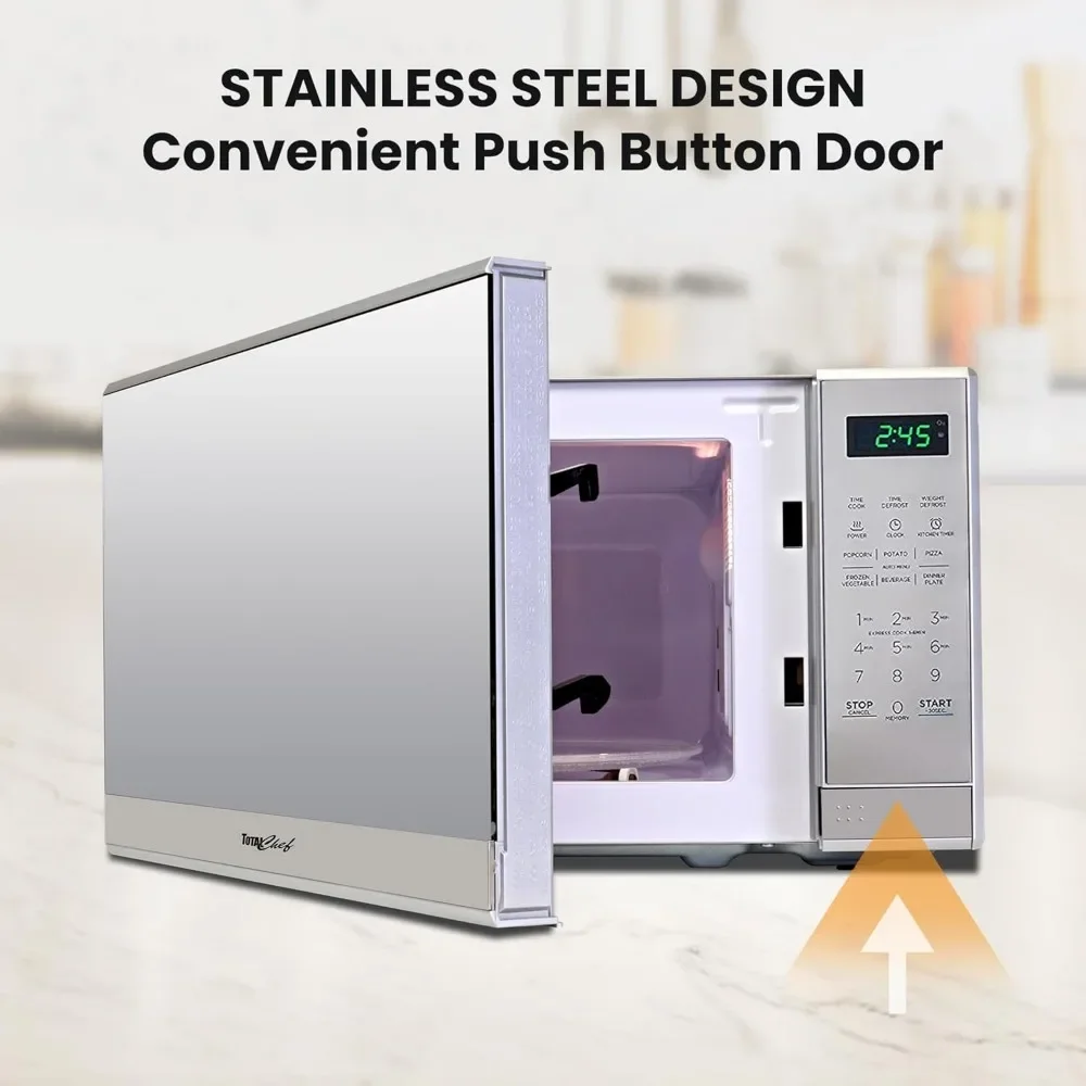 فرن ميكروويف 0.7 قدم مكعب، ميكروويف مدمج أنيق 700 وات مع أدوات تحكم رقمية تعمل باللمس، أوضاع طهي مثالية