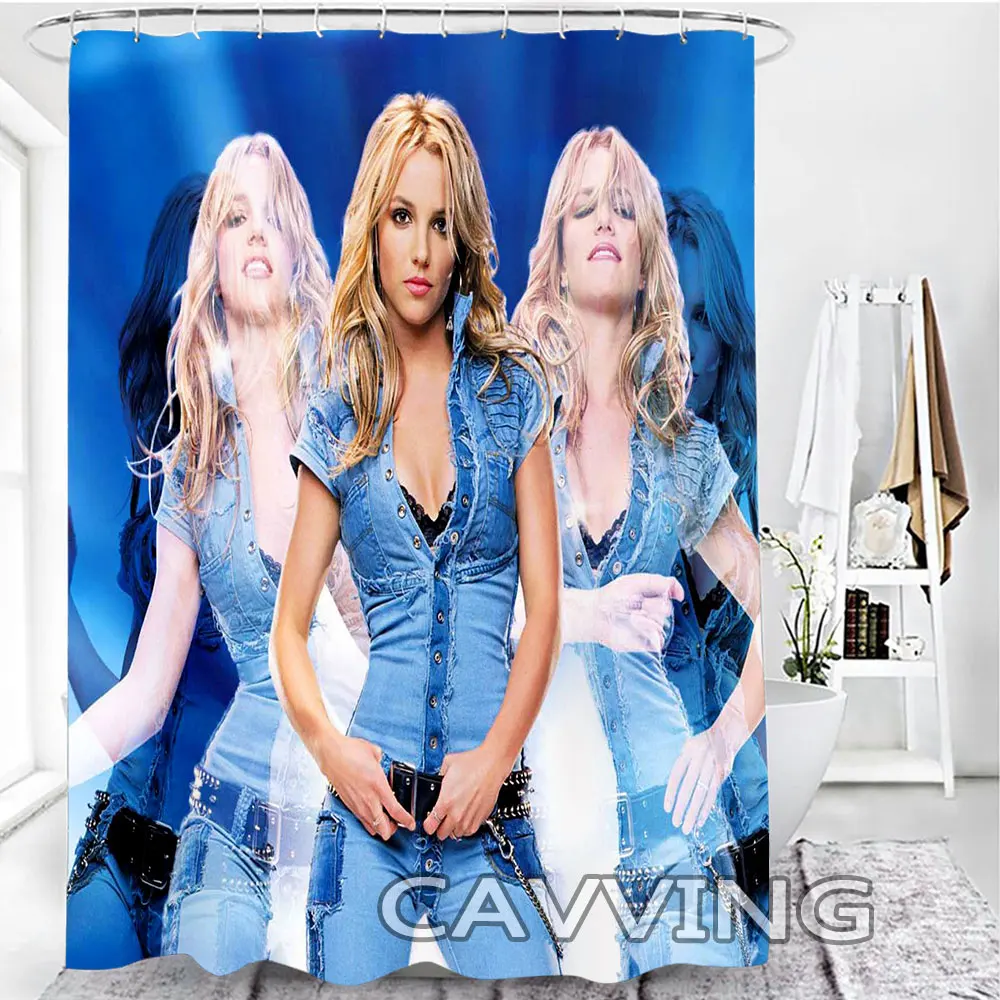 Britney Spears 3D Shower Curtains Waterproof Bathroom Curtain Anti-slip Bath Mat Set Toilet Rugs Carpet  Home Decor   H03