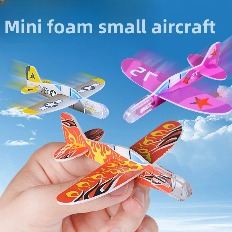 10Pcs Mini DIY Hand Throw Flying Glider Planes Foam Airplane Game Toys for Kids Birthday Party Favors Baby Shower Pinata Fillers