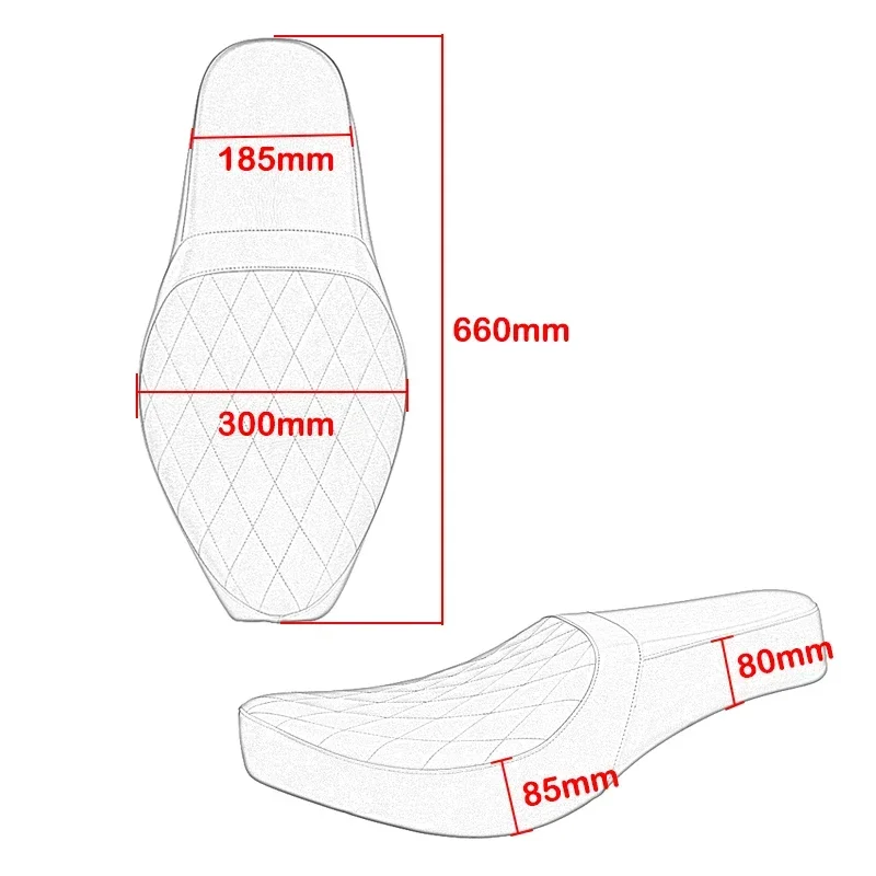 Fundas de asiento de conexión de pasajero para conductor trasero y delantero de motocicleta, cojín negro para Honda Rebel CMX 500 300 2017-2023