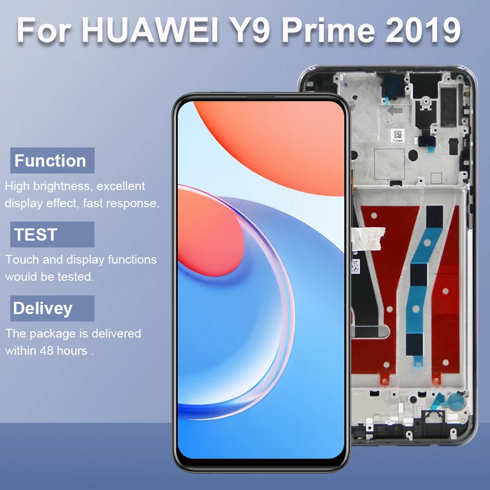 Y9 Prime 2019 LCD Screen Parts for Huawei Y9 Prime 2019 STK-L21 STK-L22 STK-LX3 LCD Display Touch Screen Digitizer with Frame