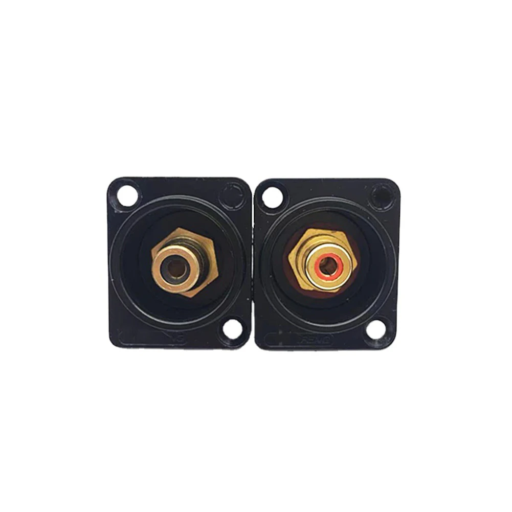 Female RCA Panel Mount Chassis Socket Connector 86 Panels Gold Plated Black/Silver Video Connector Female Socket Red Black Core