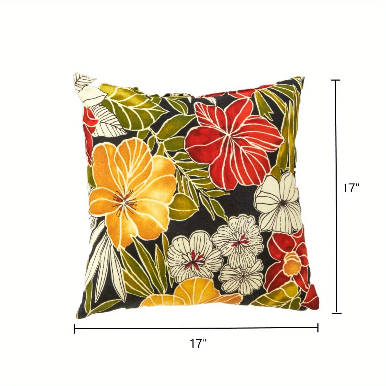 وسادة رمي خارجية مربعة مقاس 17 بوصة باللون الأسود (مجموعة من 2)، مسند رأس، مقاوم للماء، مقاوم للبقع