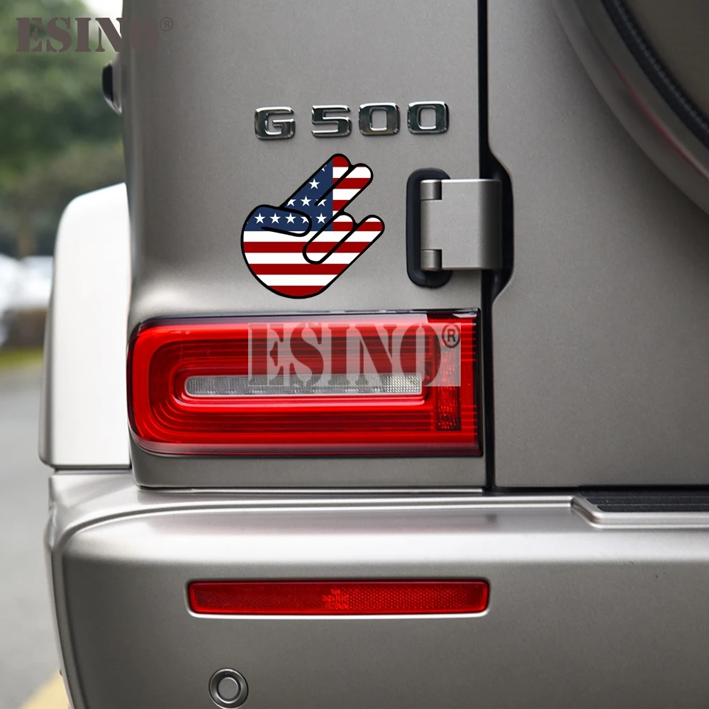 USA America National Flag Direction Finger Cartoon PVC  Waterproof Car Body Sticker Pattern Vinyl