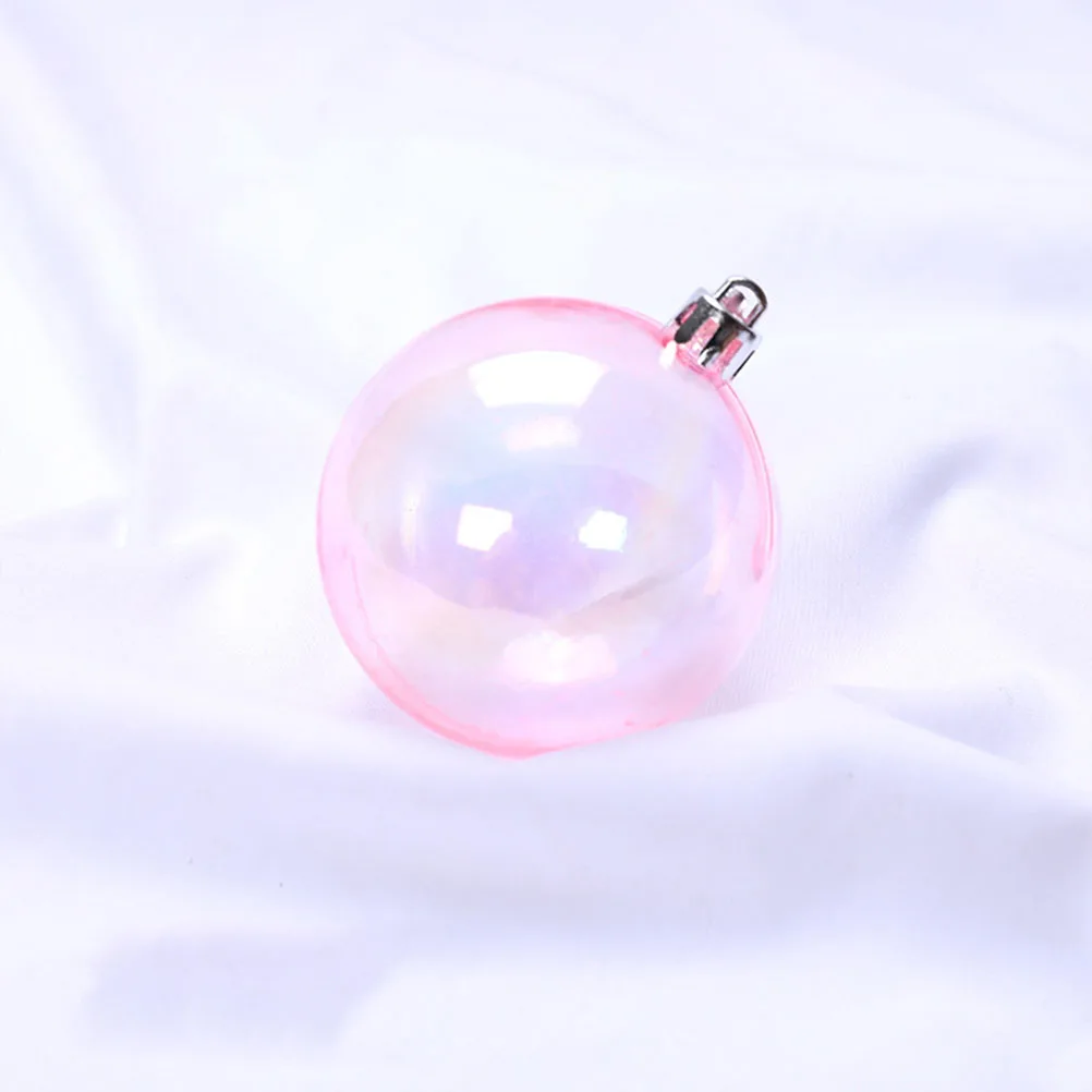 

12pcs Cake Decorative Balls Plastic Hanging Pendant Ornament Festive Xmas Party Decor Pink Lightweight Eco-Friendly Tree Home
