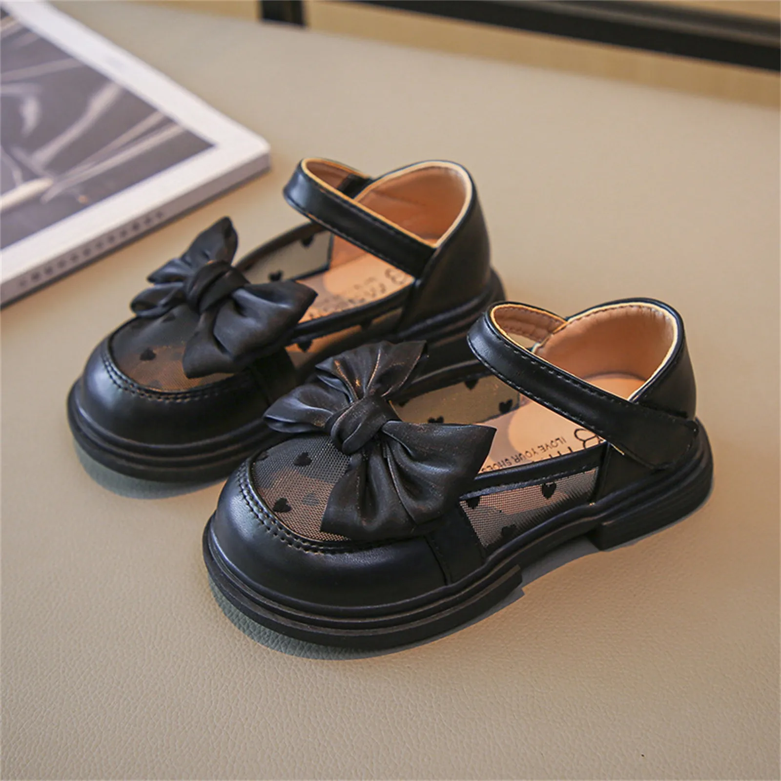 أحذية المشي للفتيات الصغيرات أحذية الأميرة الناعمة من الأسفل صنادل ربيع الخريف بفيونكة مستديرة من الأمام فستان الأميرة أحذية مضادة للانزلاق #3