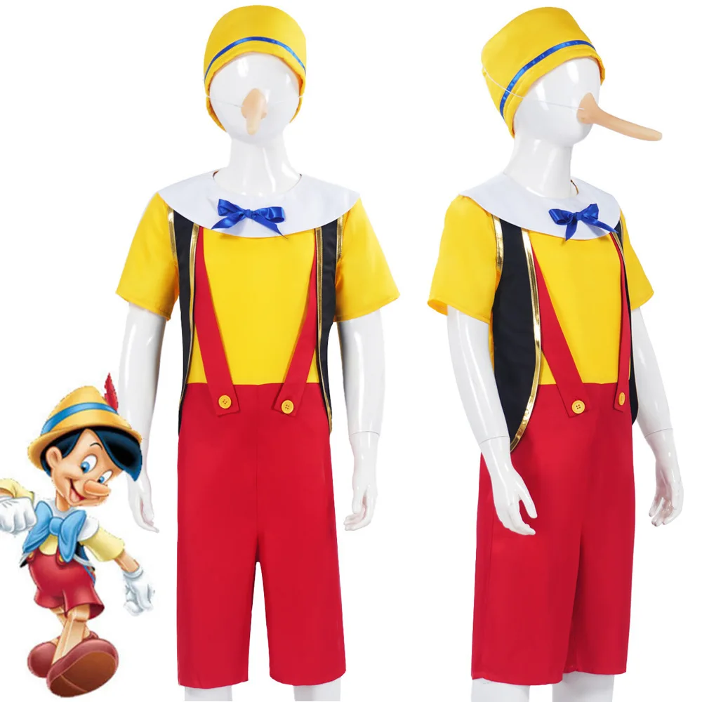 

Halloween Funny Pinocchio Cosplay Costume ，long nosed children's cosplay costumes, puppet adventures cosplay costumes
