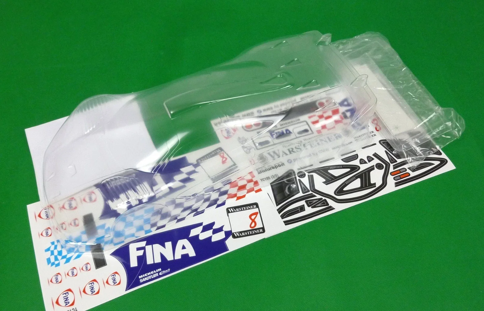 TC105 1/10 مقياس ماكرن F1 GTR RC سباق السيارات البولي غطاء الجسم الشفاف مع الشارات (257 مللي متر قاعدة العجلات/190 مللي متر العرض) #2