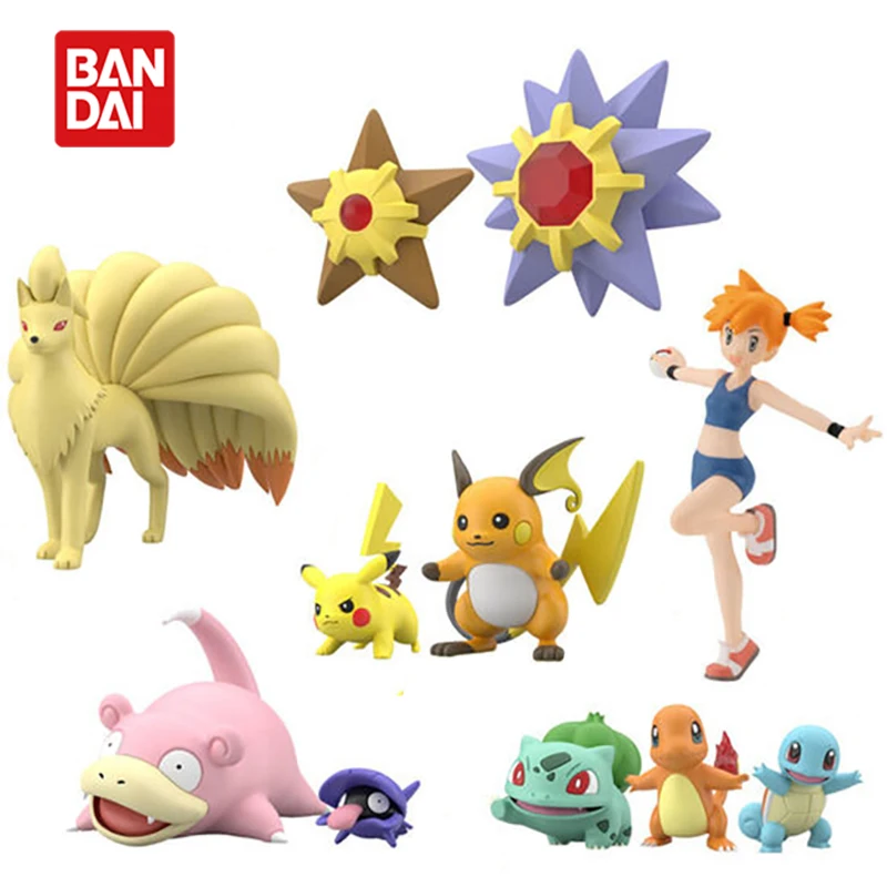 In Stock Original Bandai Pokemon Scale World Misty Pikachu Staryu Figure Kanto Chihou 3 Kawaii Anime Collectible Model Toy Gift