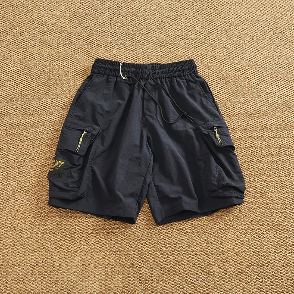 

Уличные быстросохнущие рабочие брюки с пятью точками для мужчин, свободные летние шорты с несколькими карманами, новинка 2025, мужские уличные шорты