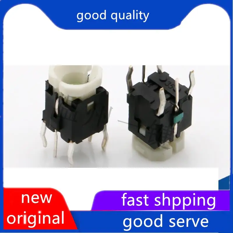 10pcs original new TS-H014 6-pin button 6 * 6 * 9 with light touch switch plug-in circular mouth vertical LED light