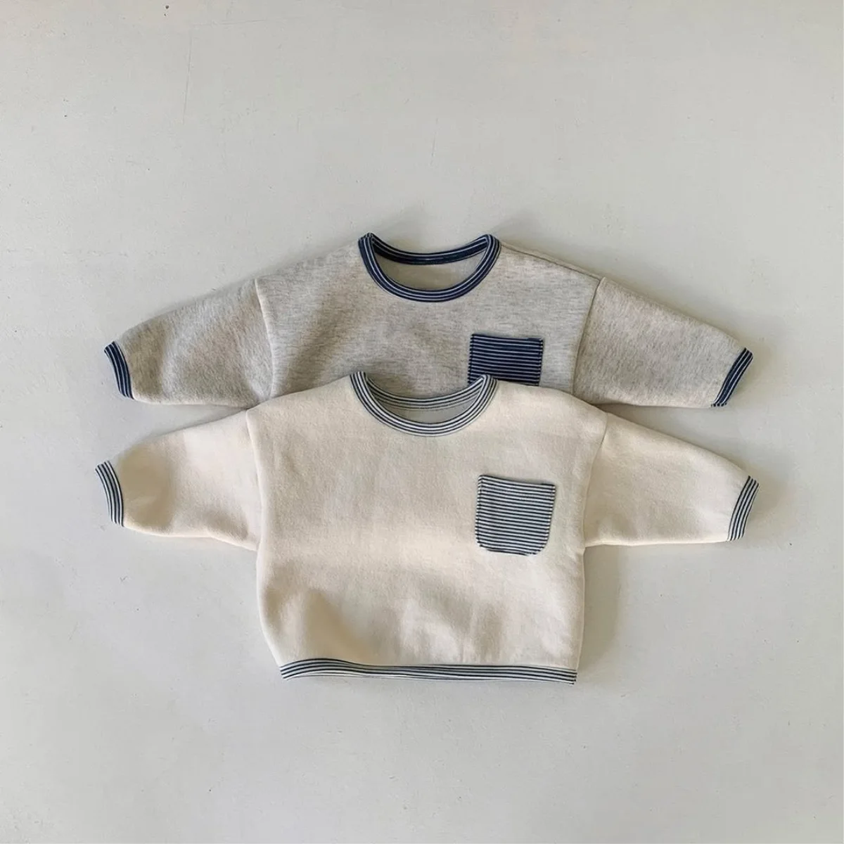 2026 Spring New Baby Long Sleeve Sweatshirt Cotton Boys Casual T Shirts Infant Girls Striped Bottoming Shirts Toddler Clothes