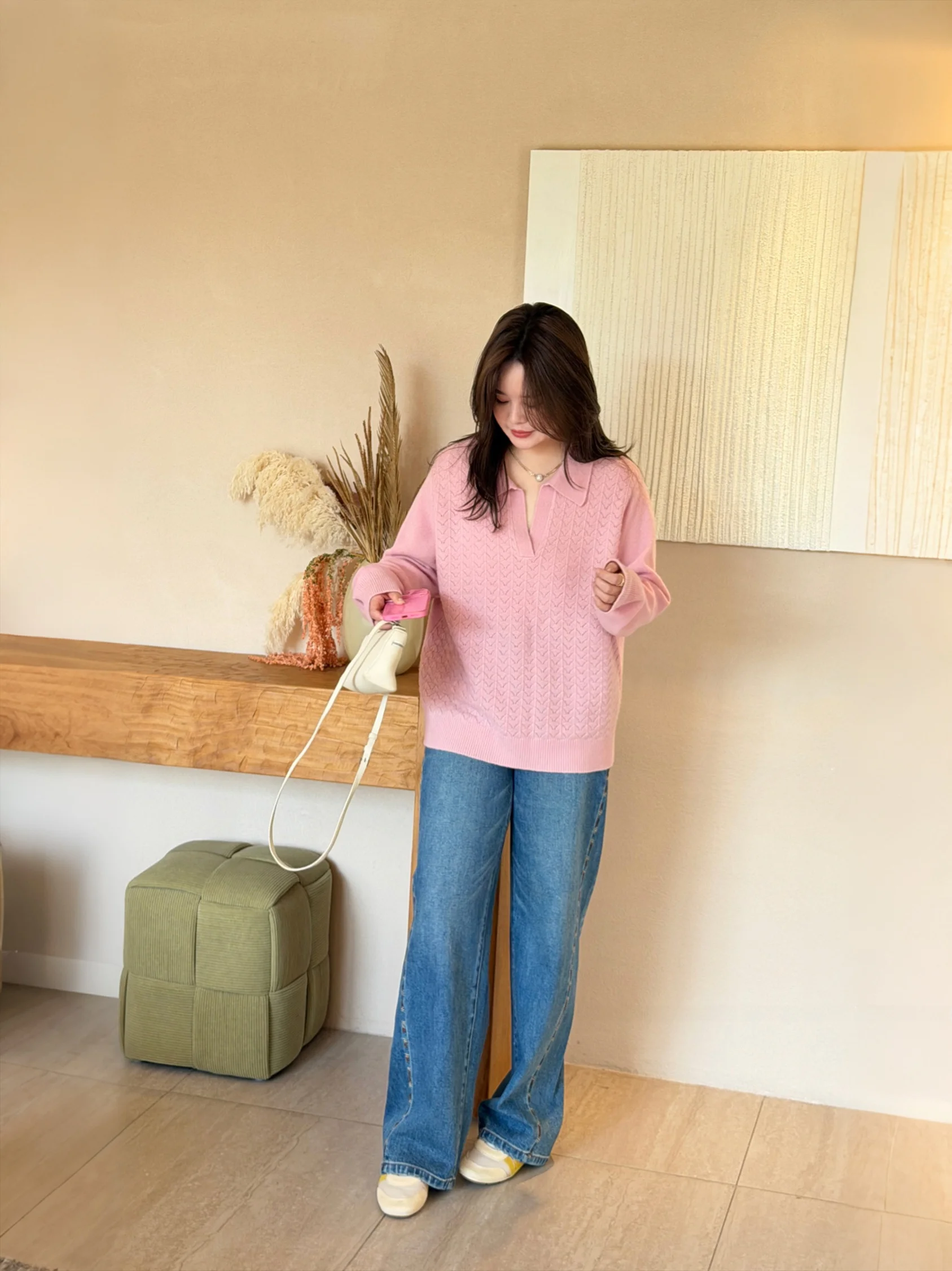 

JioJio Private Collection plus Size Wide Leg Denim Jeans Side Color Block MK14180 Women's Spring Cotton Natural Waist Jeans