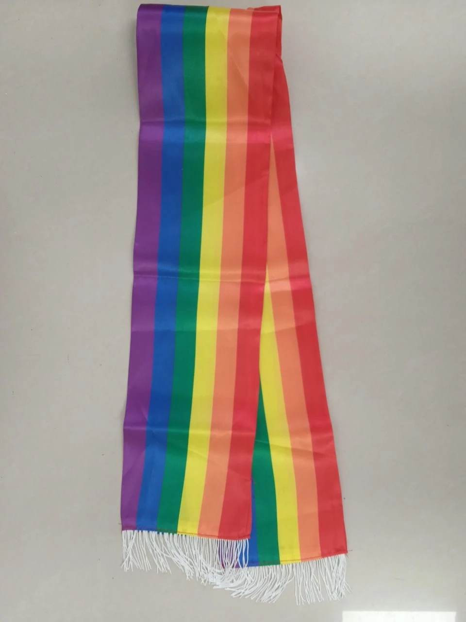 Fast Delivery Rainbow LGBTQ Double Side Printing lace LGBT Gay pride Satin Scarf