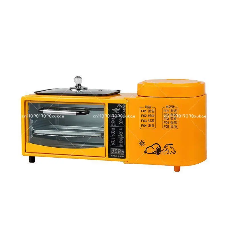 Multifunctional Breakfast Machine 4-in-1 Fried Hot Pot Electric Oven Household Rice Cooker Toaster Sandwich  Machine