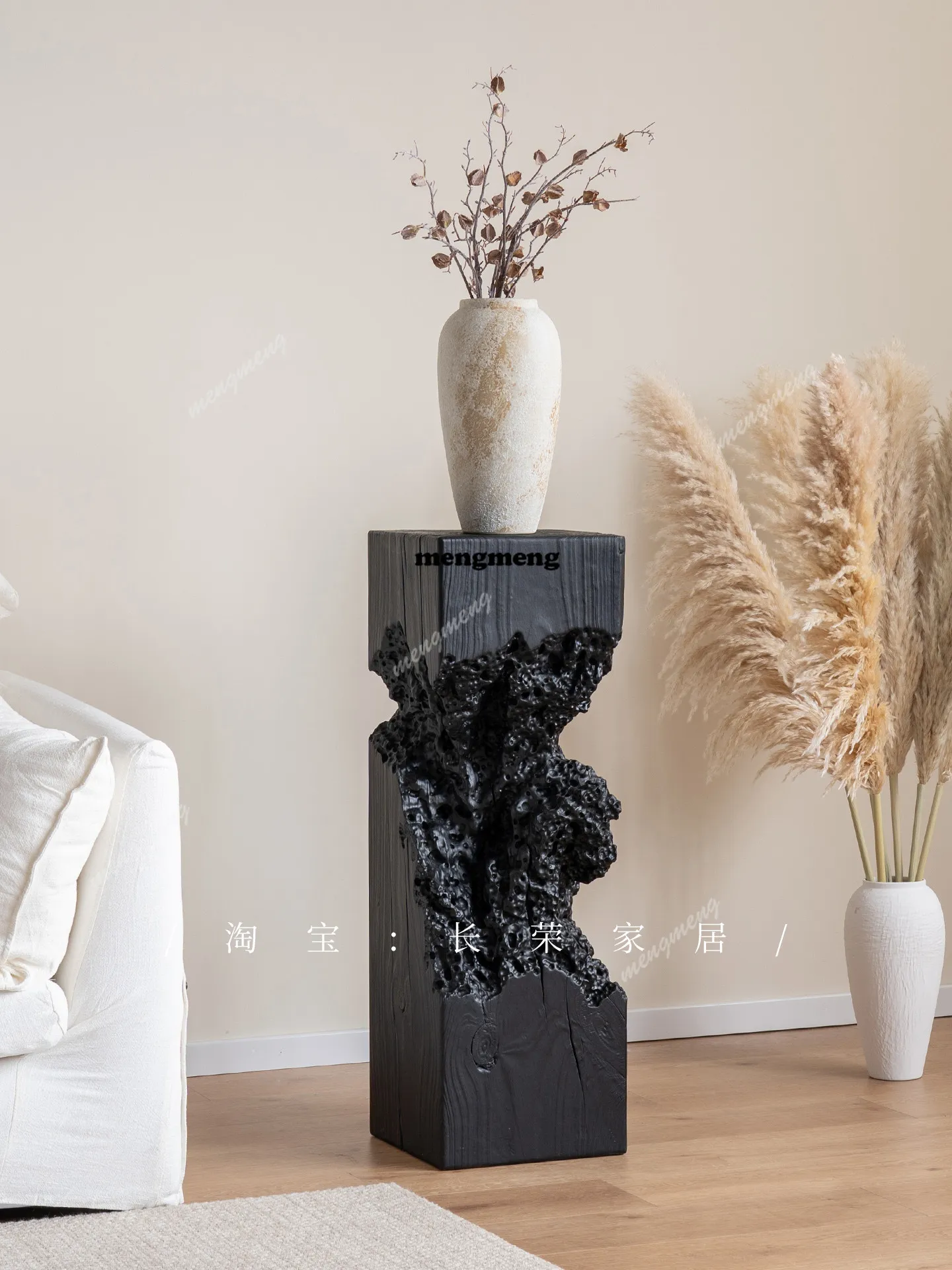

Ash wood log pier art ornament wooden pile decoration sofa edge corner few B & B hotel solid wood flower stand base
