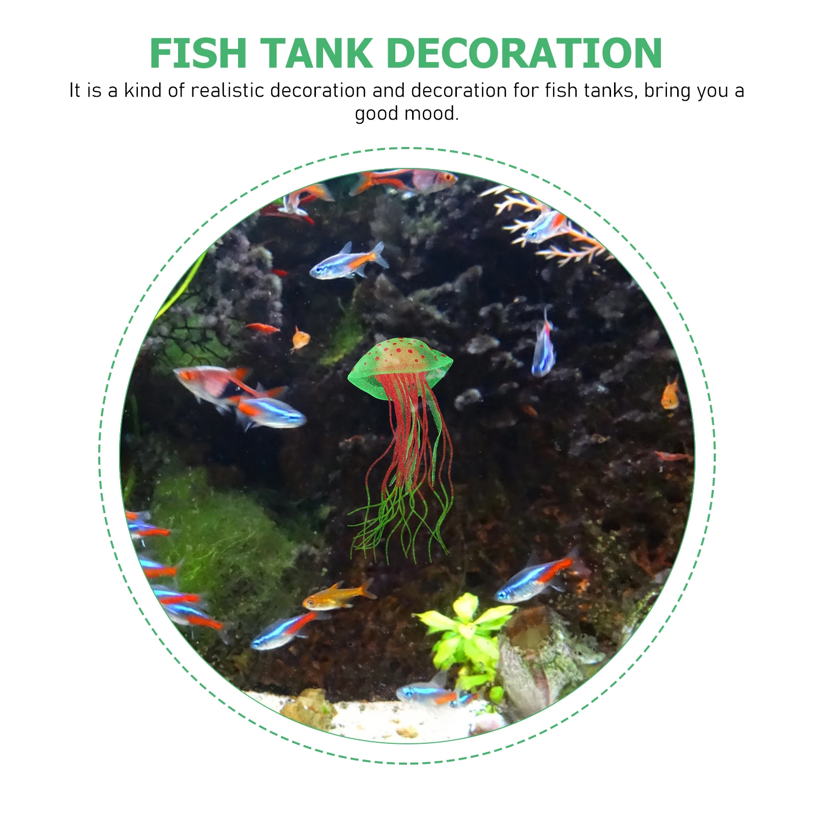 

Simulated Jellyfish Decorations Lifelike Aquarium Orange Fake Decoration Wear Resistant Glowing Accessories Delicate Ornament