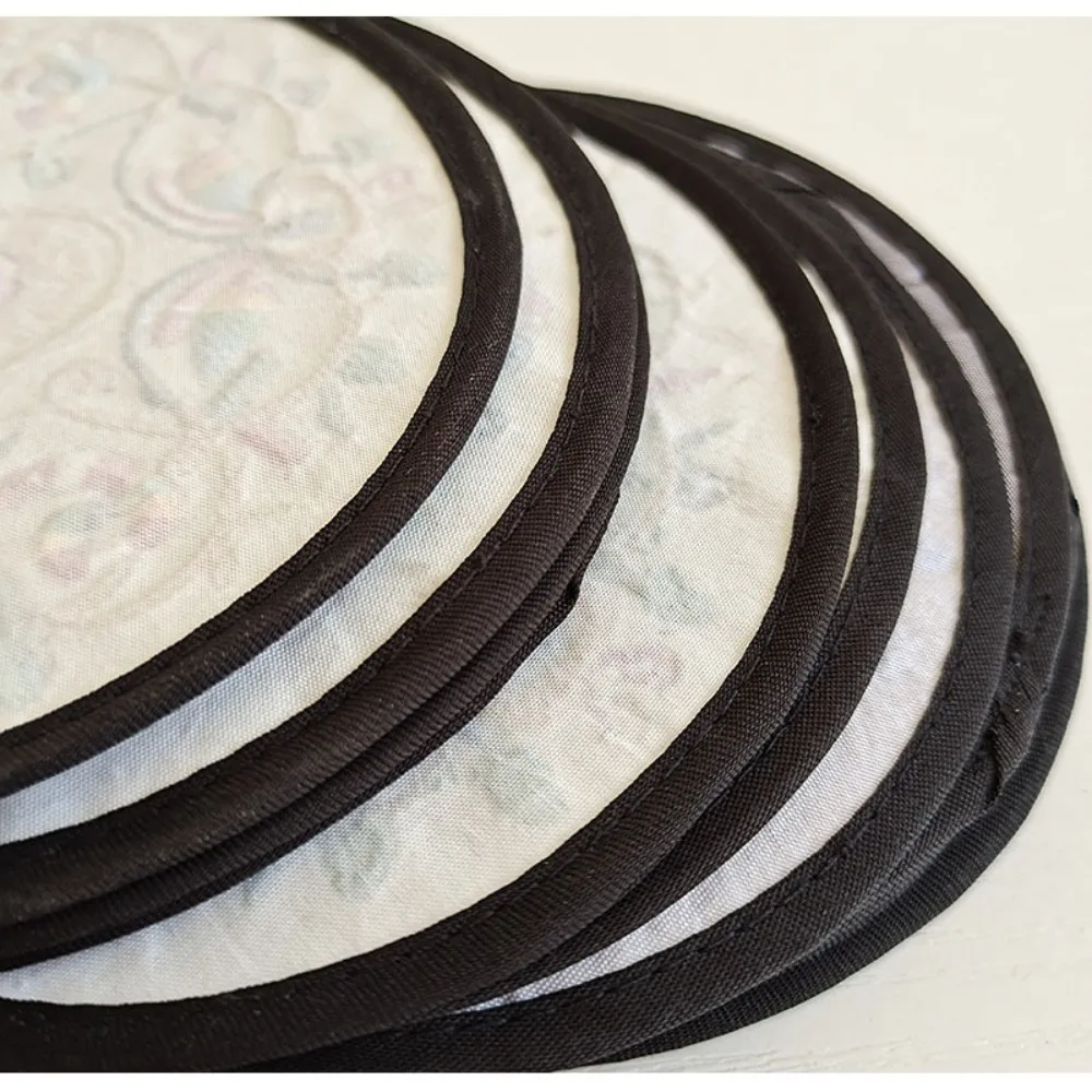 Fabric Cloth Chinese Embroidery Insulation Pad Round Vintage Table Mats Insulation Anti-Stain Teacup Placemats Table