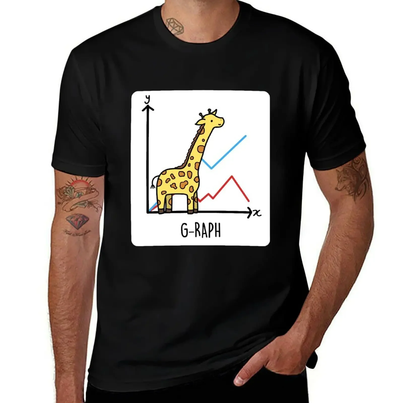 Cute Giraffe Graph Animal Pun T-Shirt shirts graphic fashion shirts sweat outfits for men