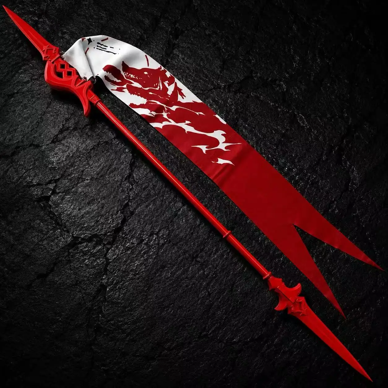 Lupa Cos Pennon Spear Weapons Game Wuthering Waves Cosplay Prop Cartoon Flag Lance Pike Prop Halloween Party Costume Accessories