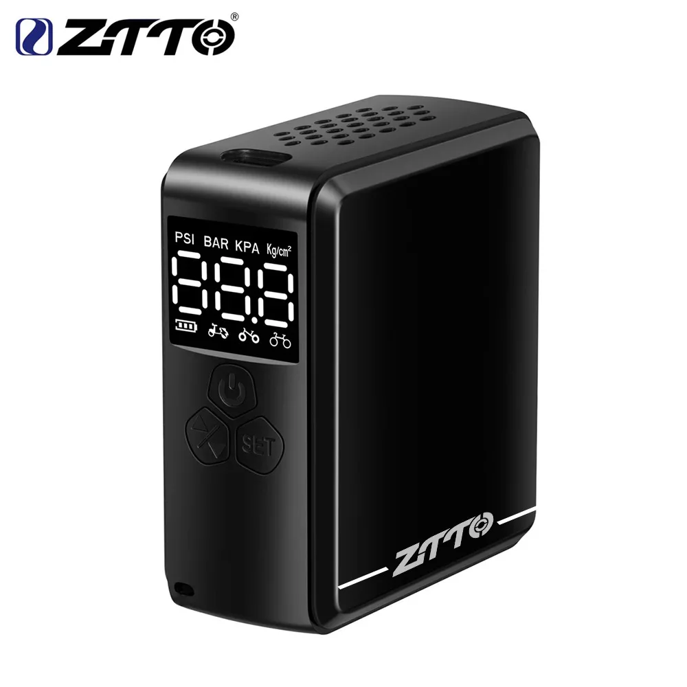 ZTTO 150psi Mini Electric Air Pump Portable 2400mAh Tire Inflator Presta Schrader Valve Car Bike Motorcycle Pump With LCD Type-C