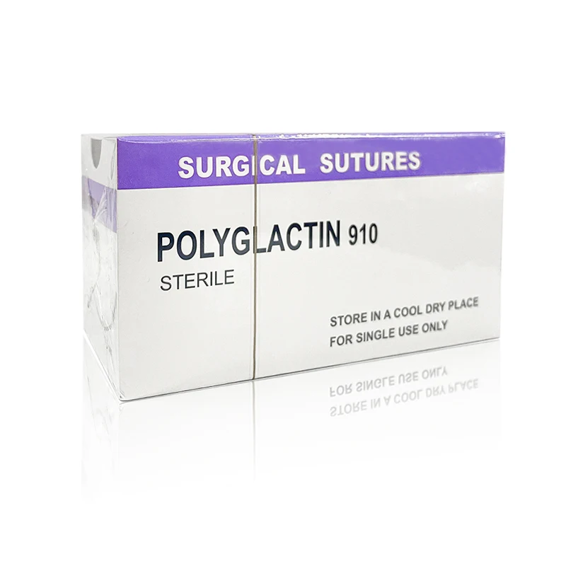 Fio Sutura absorvível para Pet Dog, Clínica de Ensino, Exercícios Hospitalares, 12PCs, PGA 910, 75cm, 90cm com agulha, 2/0 3/0 4/0 5/0