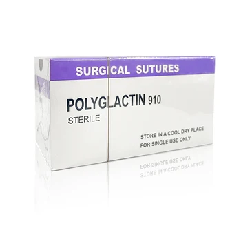 Fil de Suture absorbant pour chien de compagnie, 12 pièces, spécifique PGA 910 75CM 90CM avec aiguille 2/0 3/0 4/0 5/0, exercice d'enseignement de clinique et d'hôpital