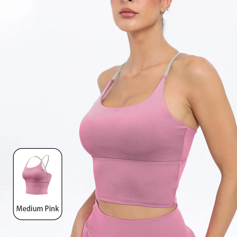 Damen 'Naked-Feel' Hochelastischer Sommer-Sport-BH - Lauf-Top Yoga & Fitness Camisole – Detail 16