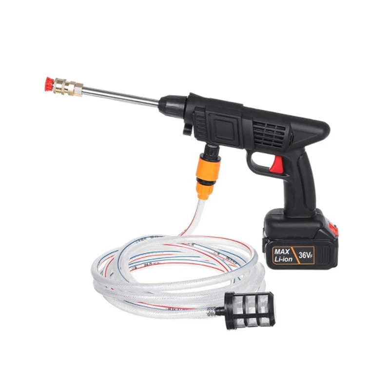

500W Cordless Electric High Pressure Washer Rechargeable Car Wash Gun Electric Water Gun Foam Machine Cleaning Tools