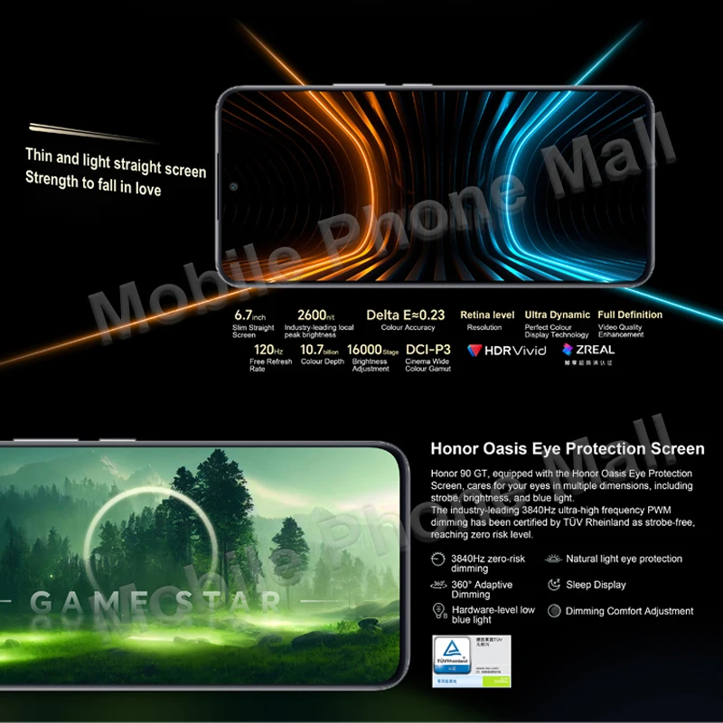 Imagem -04 - Honor 90 gt 5g Original 6.7 120hz Tela Amoled Snapdragon Gen Câmera 50mp Bateria 5000mah Nfc Google Play Smartphone