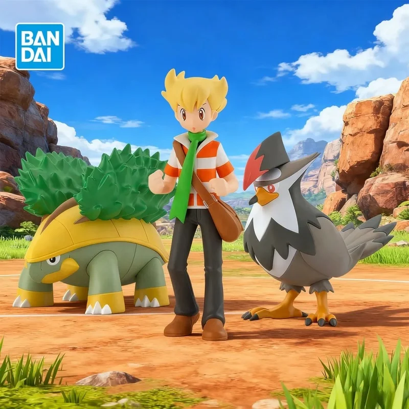 Bandai Pokemon échelle mondiale Sinnoh région Barry Grotle Staraptor figurine modèle jouet Anime cadeau à collectionner