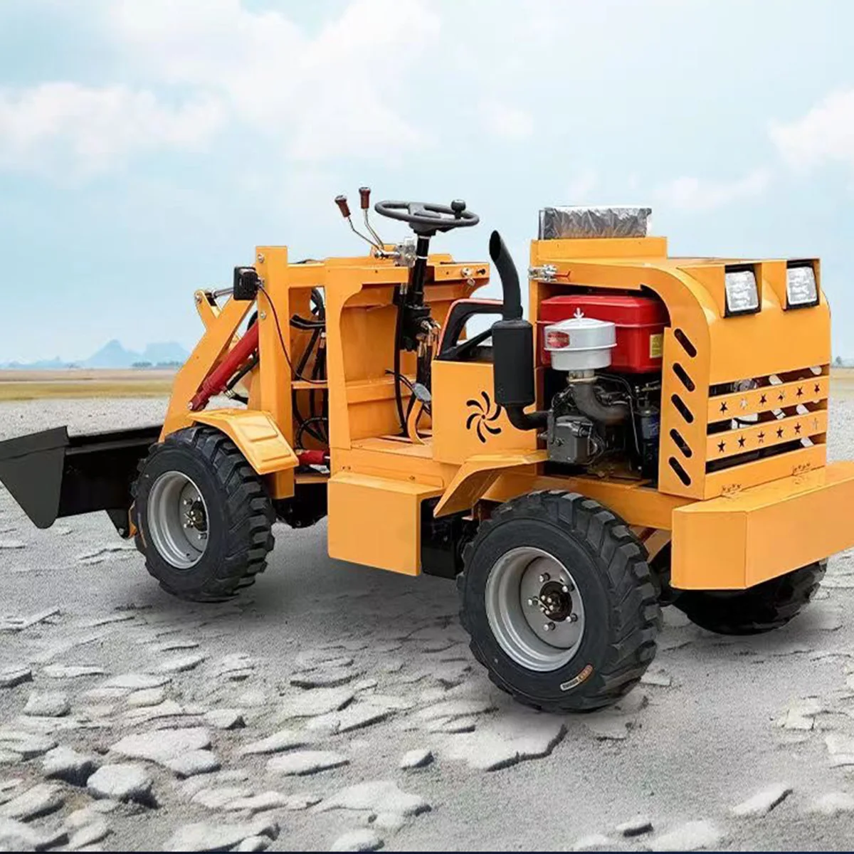 

Высокоэффективные мини-тракторы с полным приводом, электрический погрузчик, самозагружающийся малогабаритный погрузчик с фронтальным ковшом