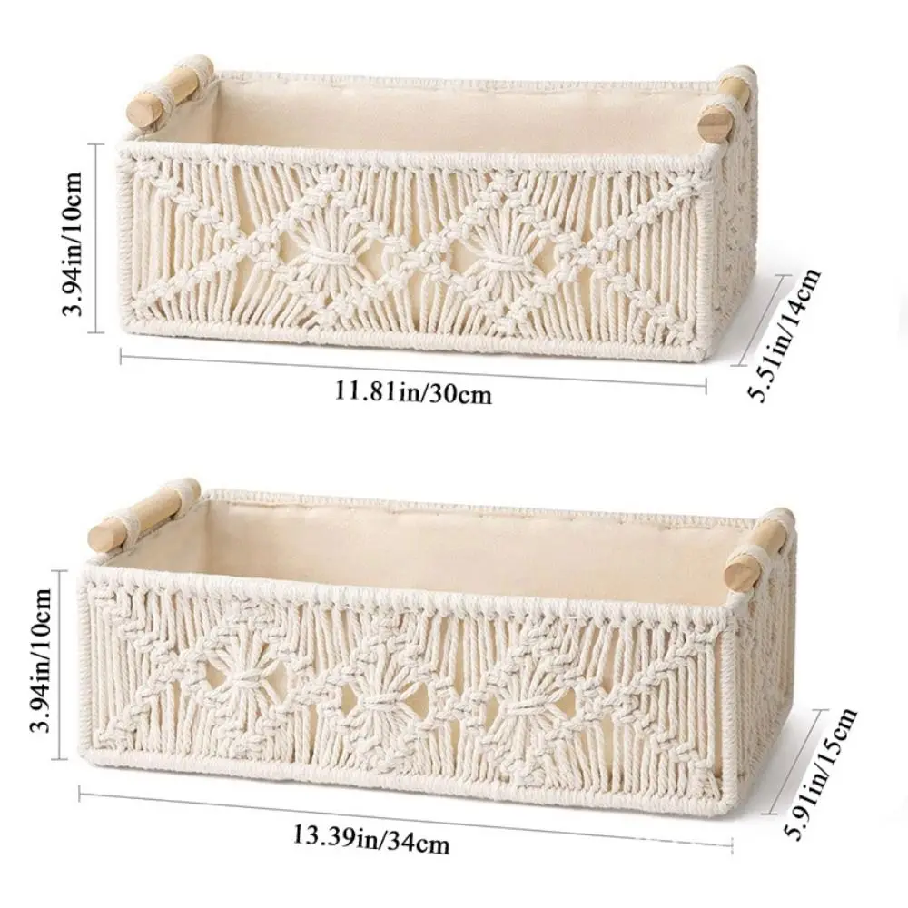 Storage Baskets Handmade Woven Decorative Countertop Toilet Tank Shelf Cabinet Organizer for Bedroom