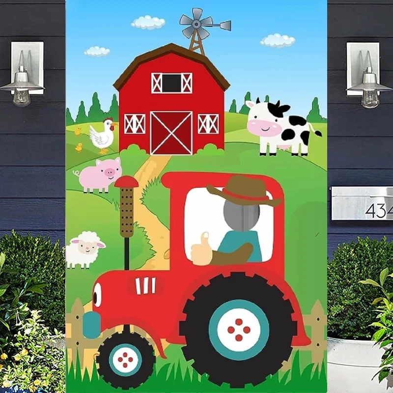 

Photography Farm Theme Photo Door Banner Farm Tractor Animal Pretend Play Party Game Poster Portrait Shooting Background
