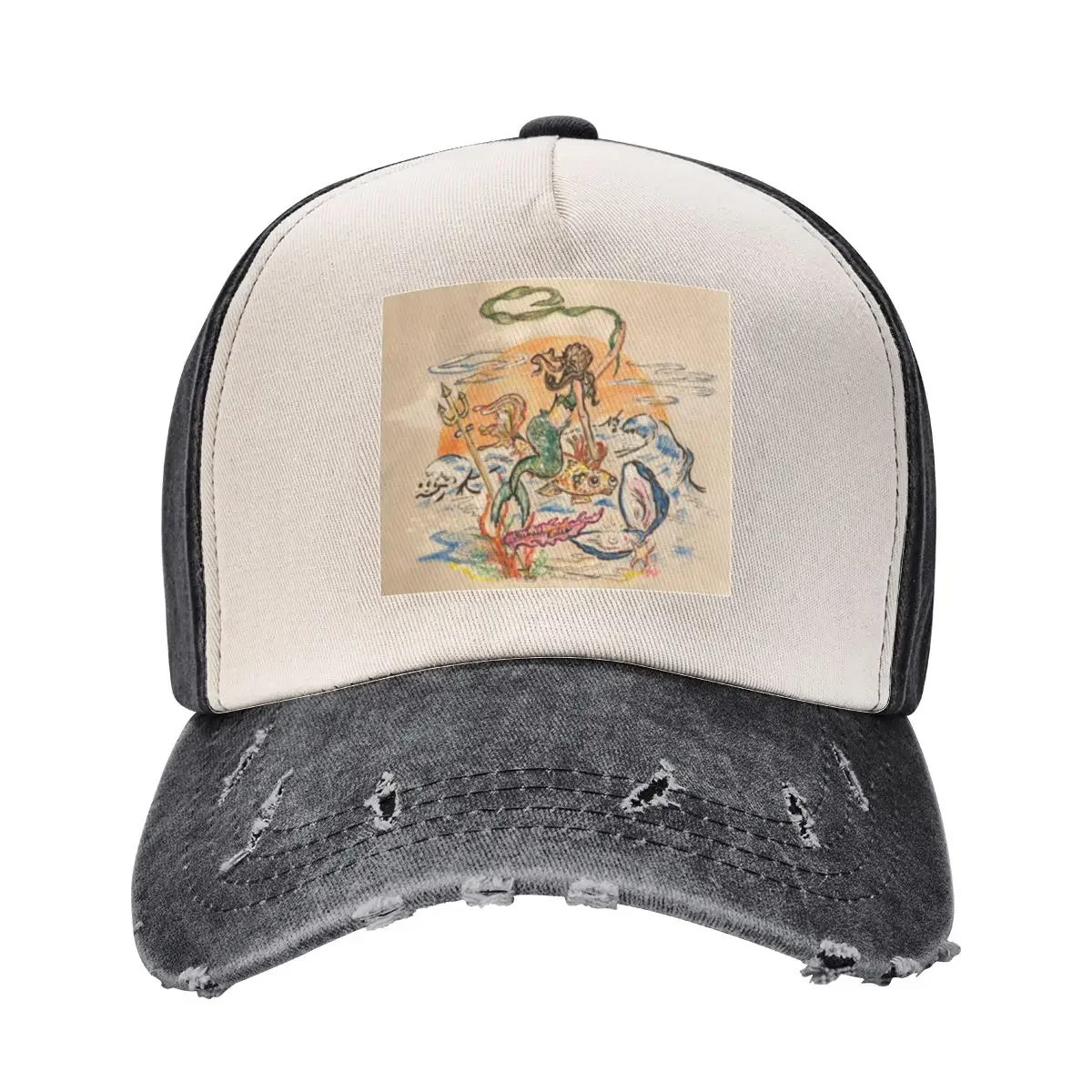 Mermaid Rodeo Above the Waves Baseball Cap Anime Luxury Man Hat Brand Man cap For Men Women's