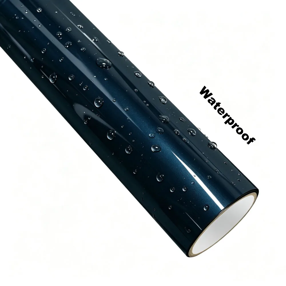 Liquid Metal Blue PVC Car Vinyl Wrap Film with PET Release Liner Air‑Channel Bubble Free Self‑Adhesive Color Change Decal