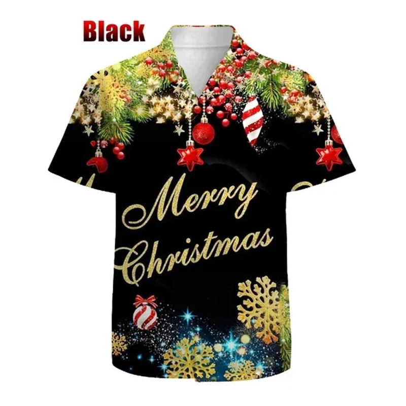 New 3D Printed Christmas Men Shirt Fashion For Men Clothing Casual 3D Graphic Christmas Shirts Streetwear Tops Tees Tshirts Male