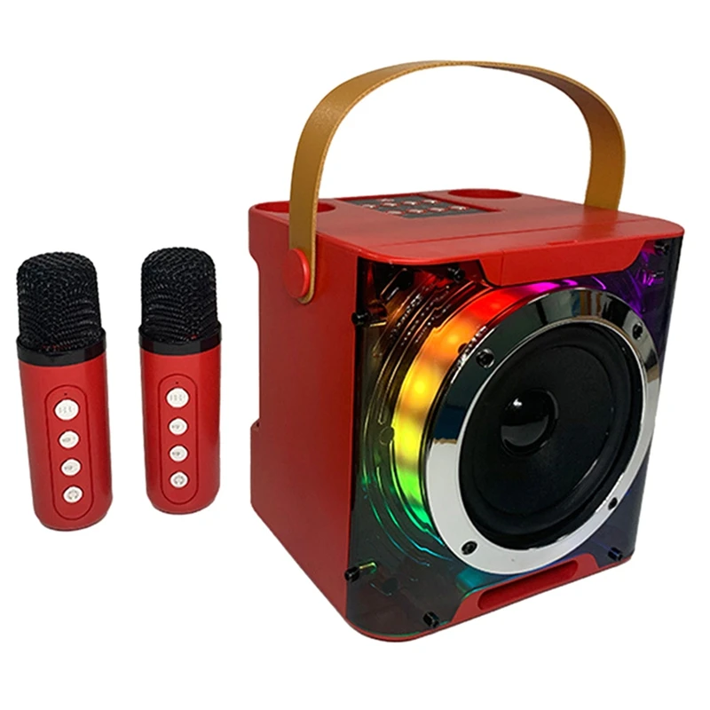 

DYJ-zpHigh Power Karaoke Bluetooth Speaker Music Rhythm Light Stereo Surround Wireless Subwoofer with Dual Microphone