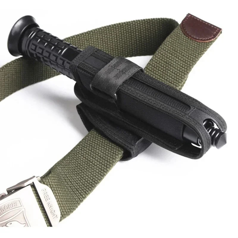 Universal Tactical Quick Pull Lever Stick Sleeve 360 Degree Rotation Expandable Baton Grip Tactical Molle Nylon Belt Carry Bag