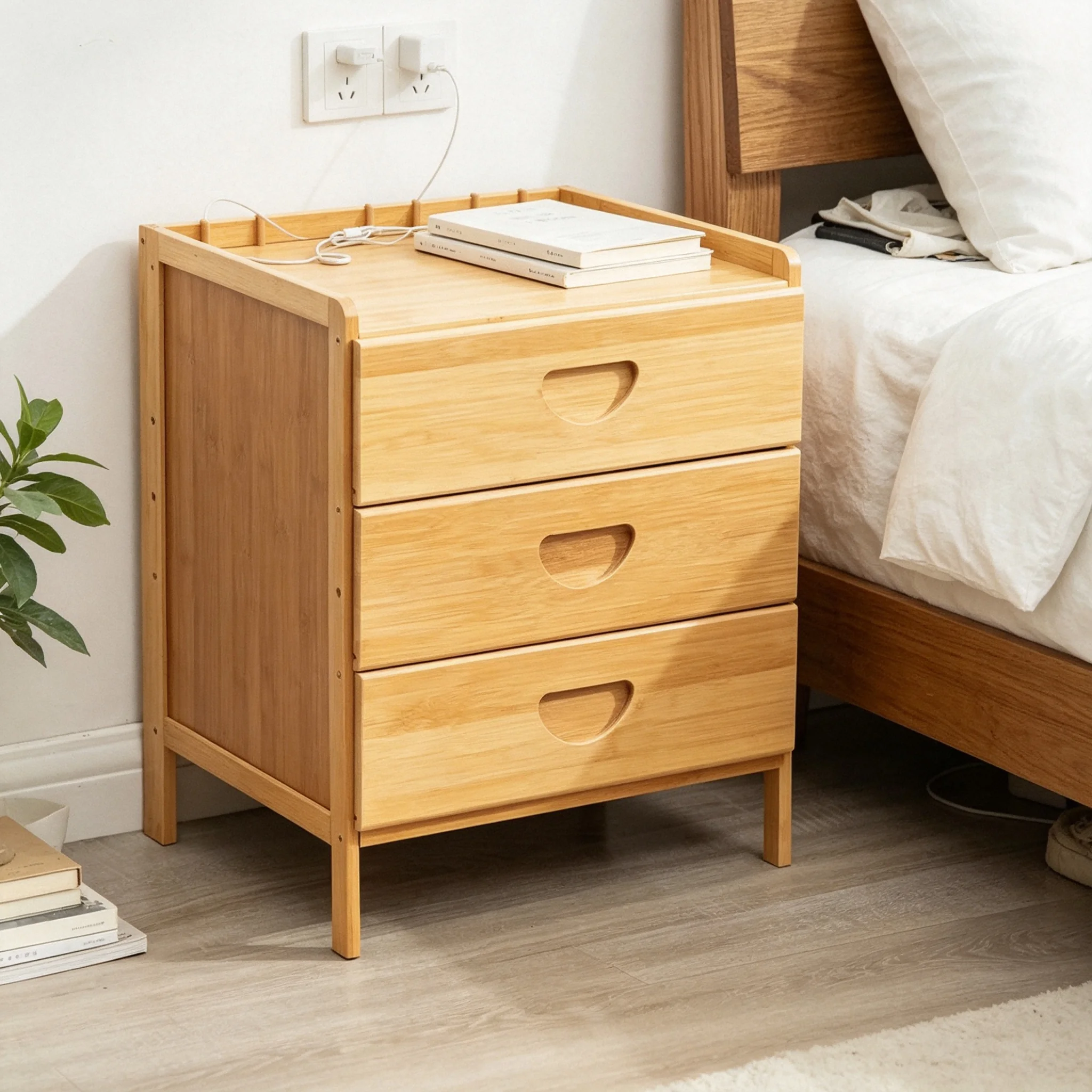 AOLIVIYA Minimalist White Nightstand Bedside Table Storage Shelf Drawer Cabinet Modern
