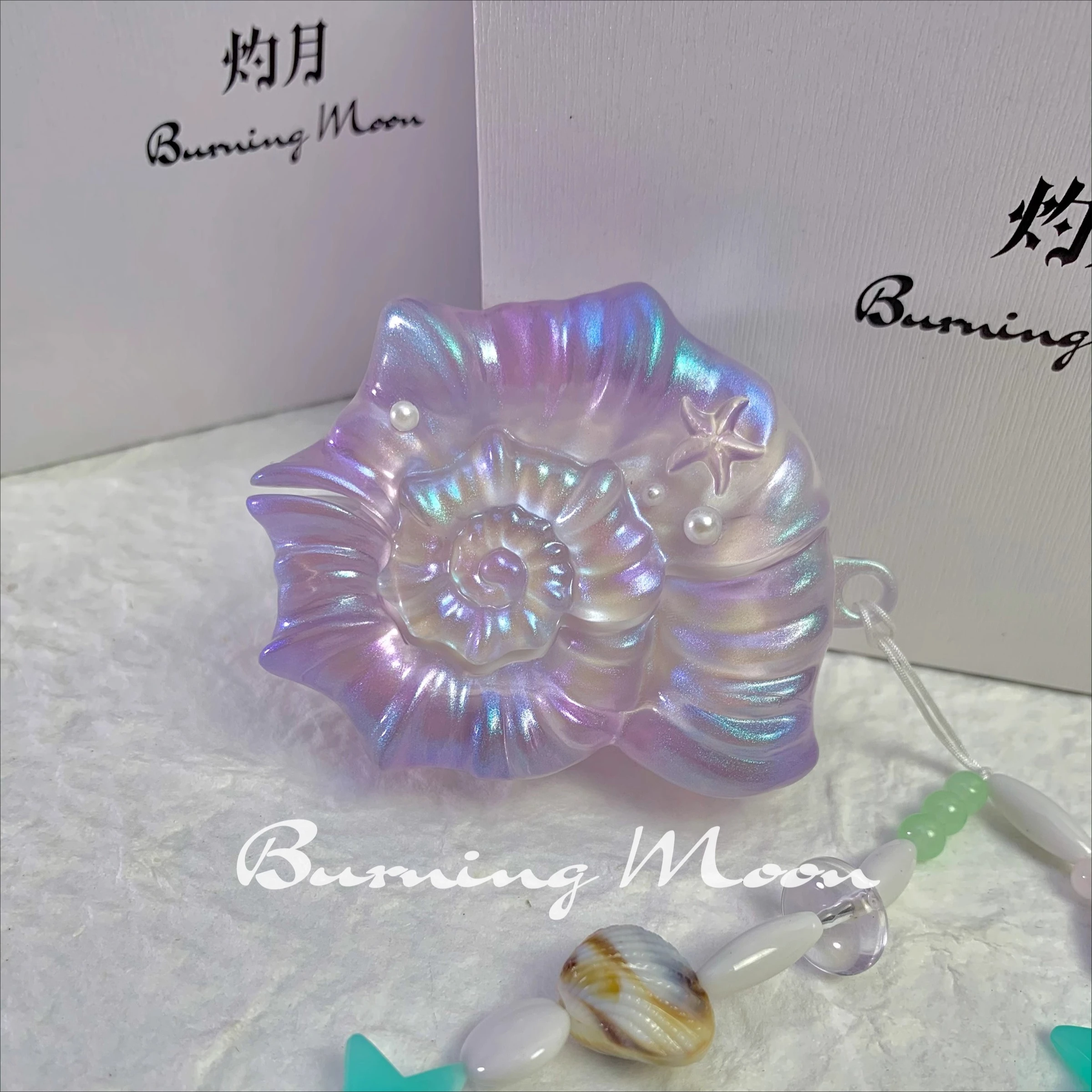 

Starry Sea Echoes Conch Earphone Case for AirPods Pro/pro2 Transparent and Colorful Resin Hard Shell Originality Earphone Case