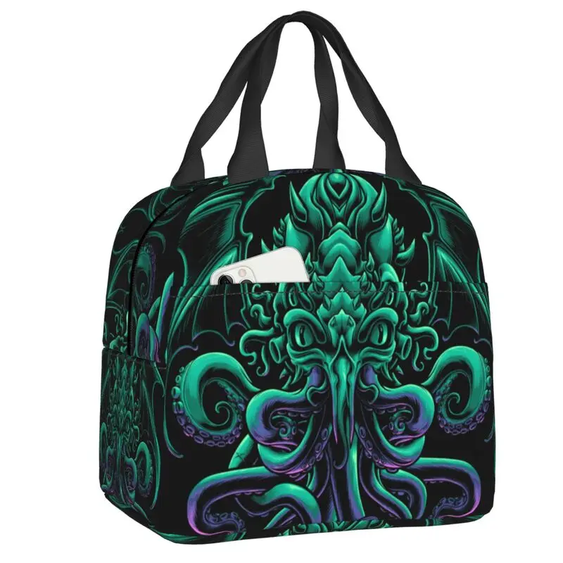 

Cool H.P. Lovecraft Cthulhu Insulated Lunch Bags for School Office The Old God of R'lyeh Resuable Thermal Cooler Bento Box